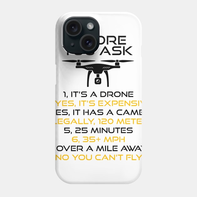 Drone Questions Black Phone Case by MyCatGordi