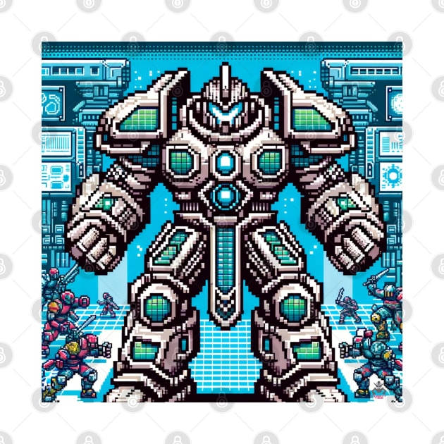 Pixel Warrior Robot Tee by Robot Tees