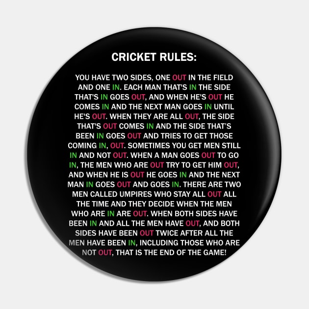 Cricket Rules New Edition Pin by isstgeschichte