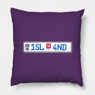 Iceland car registration plate Pillow