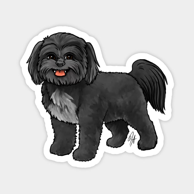 Dog - Shih Poo - Black Magnet by Jen's Dogs Custom Gifts and Designs