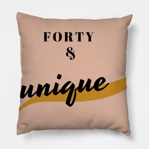 forty and unique Pillow by mezrab