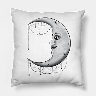 Black and white moon design Pillow