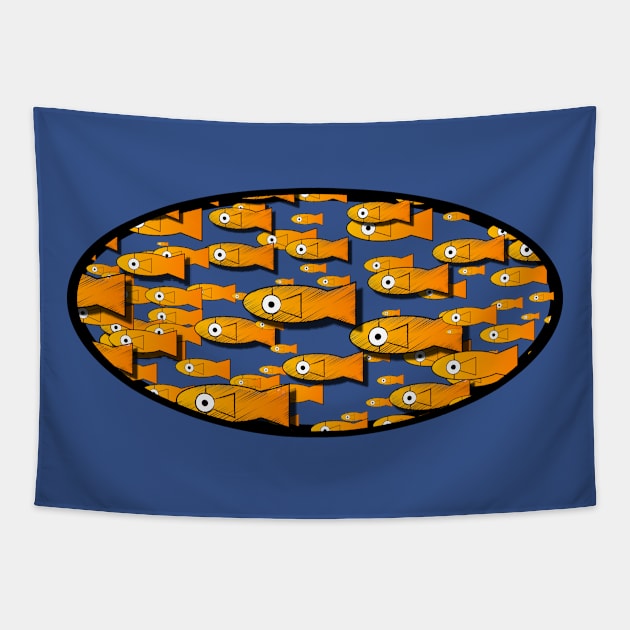 Monsters & Mayhem Collection: goldFish Tapestry by toddYoungONLINE