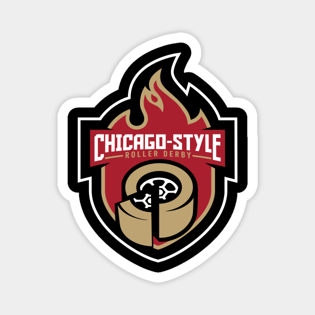 CSRD Flame Logo White Border Magnet by ChicagoStyleRollerDerby