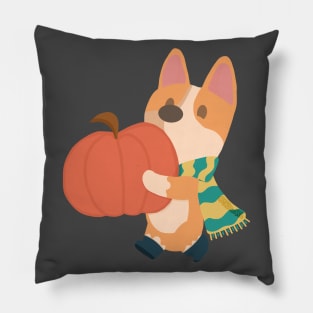 Pumpkin Picking Corgi Pillow