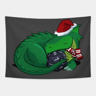 D20 Green Dragon Holiday Edition Tapestry