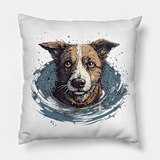 Swimming dog Pillow