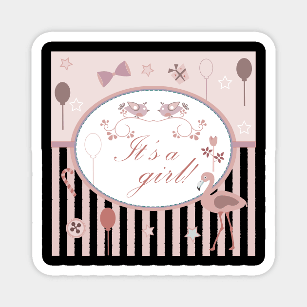 It's a girl Magnet by Kristina Stellar Scandinavian Land