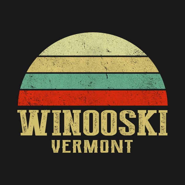 WINOOSKI VERMONT Vintage Retro Sunset by LIPTIN