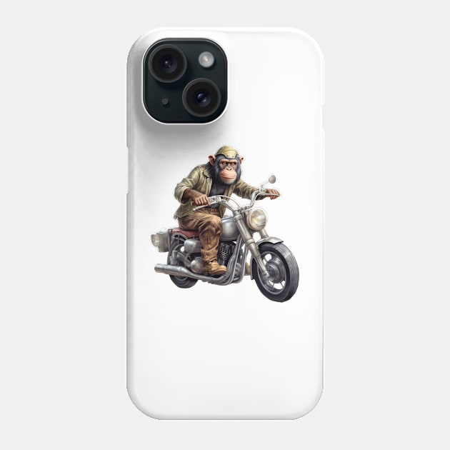 Monkey Biker Retro Motorcycle Phone Case by Nenok