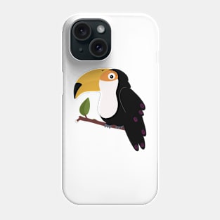 Fun tucan bird with large yellow beak sitting in a tree Phone Case