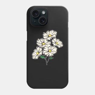 White Daisy floral Hand Drawn Gardening Gift Phone Case