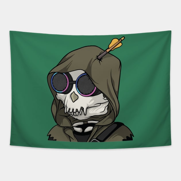 Assasin - Tamarin Skull Tapestry by Gofart