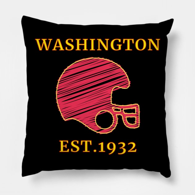 Washington Football DC Sports Team With Helmet Style, Vintage Washington Football DC Sports Team Novelty Gift Pillow by WPKs Design & Co