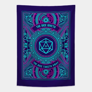 Cyberpunk Dice Giveth and Taketh Away Tapestry