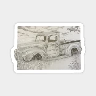 Rusty 1940 Ford truck Magnet