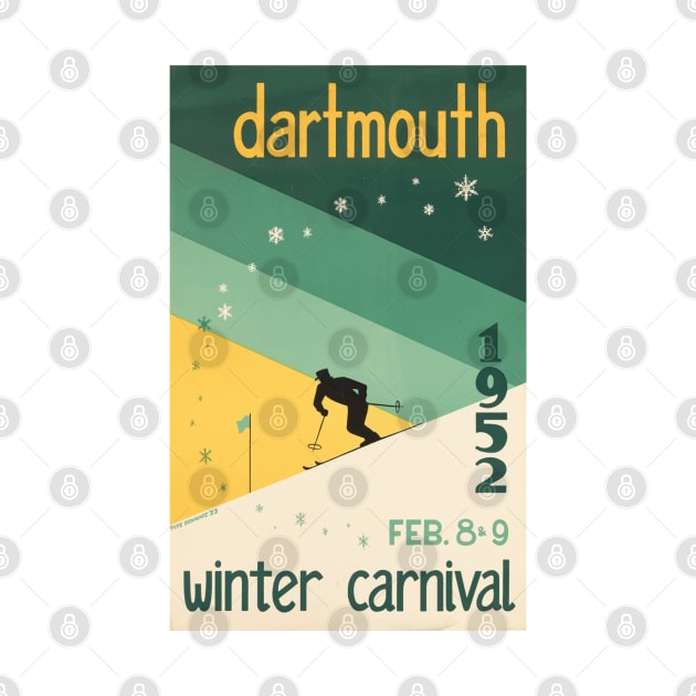 Vintage 1952 Dartmouth Winter Carnival Poster by ROEDERcraft