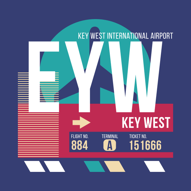 Key West, Florida (EYW) Airport Code Baggage Tag E by SLAG_Creative