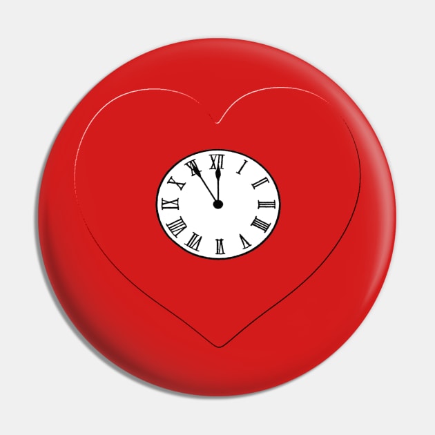 Heart Clock Pin by REDBERRY