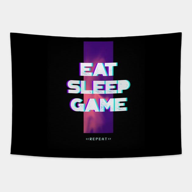 Eat sleep game repeat Tapestry by osaya