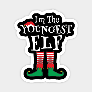 I'm The Youngest Elf Matching Family Christmas Pajama shirt Magnet