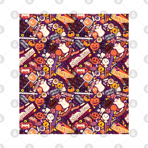 Creepy Halloween Candy on Purple by Spookish Delight