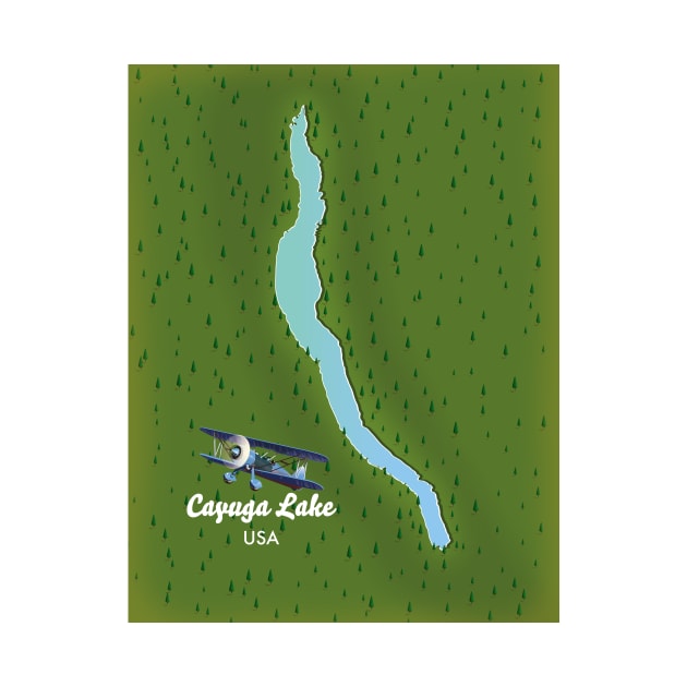 Cayuga Lake USA map by nickemporium1