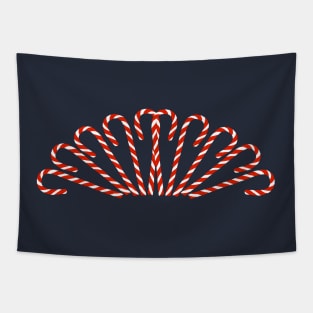 Christmas Candy Canes Fan Tapestry