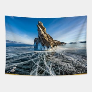 Rock mountain throw ice sea Tapestry