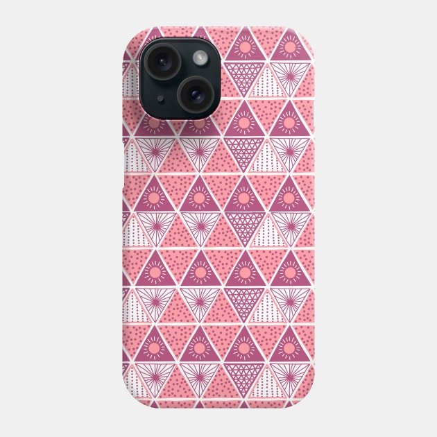 Boho Style Triangle Tribal Pink And Coral Phone Case by Sandra Hutter Designs