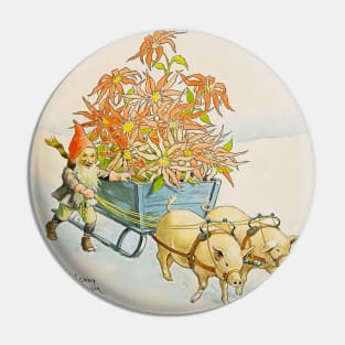 “Poinsettia Wagon” by Jenny Nystrom Pin