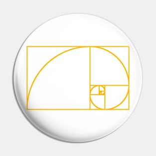 The Golden Ratio Fibonacci Spiral Pin