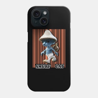 Funny Smurf cat Meme.Blue mushroom Cat meme. Phone Case