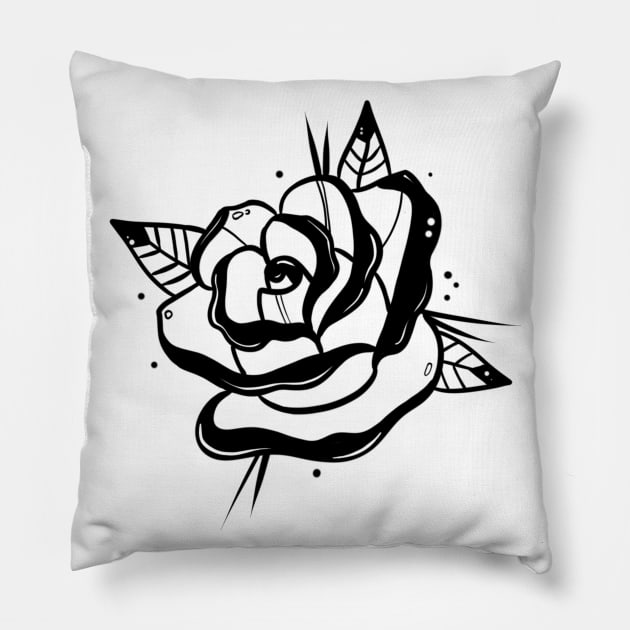 Black rose Pillow by MoonstoneandMyth