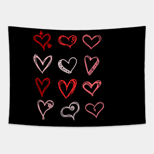 Hearts Pattern Valentines Day Cute Love V-Day Pajama Tapestry