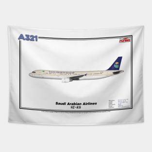 Airbus A321 - Saudi Arabian Airlines (Art Print) Tapestry