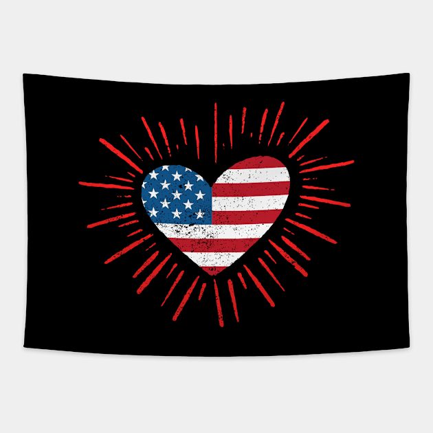 4th of July American Flag - 4th of July Gift Tapestry by MEDtee