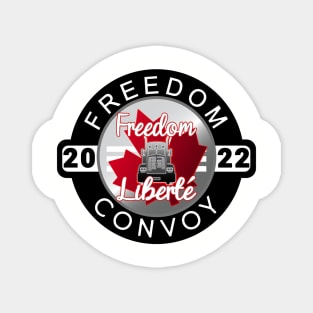 CONVOY TRUCKERS FOR FREEDOM -LIBERTE - FREEDOM CONVOY 2022 TRUCKERS RED Magnet