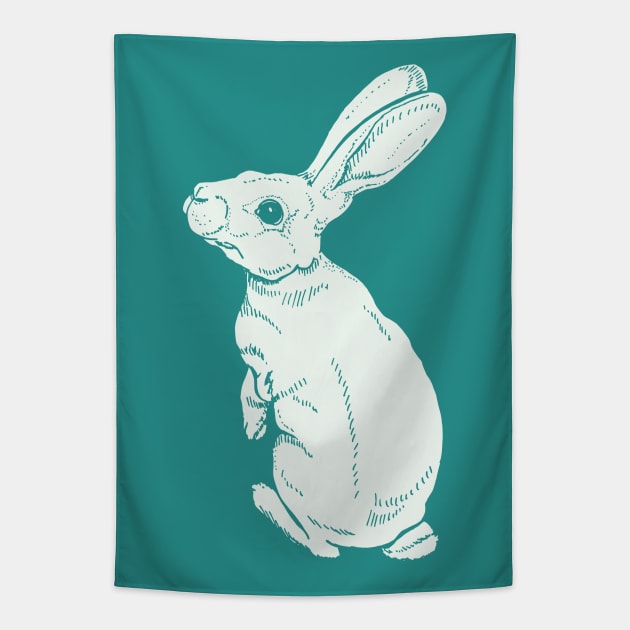 White Rabbit Spotted Tapestry by artfulfreddy