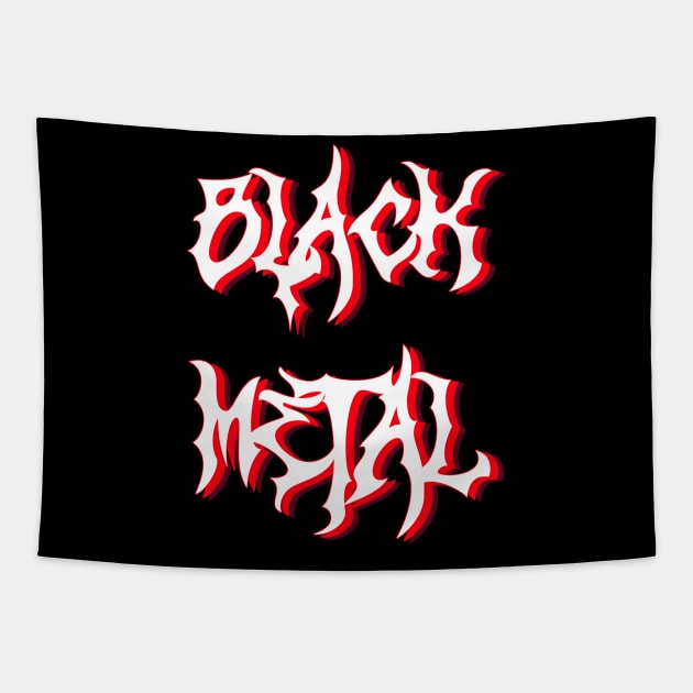 Black Metal Simple Design Tapestry by World upside down