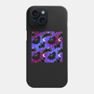 Purple and Red Galaxy Medieval Art Bats Phone Case