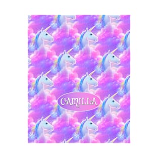 Camilla Name Personalized Unicorn Pattern T-Shirt