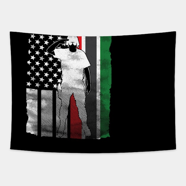 Proud African American Military Soldier Flag Tapestry by stockwell315designs