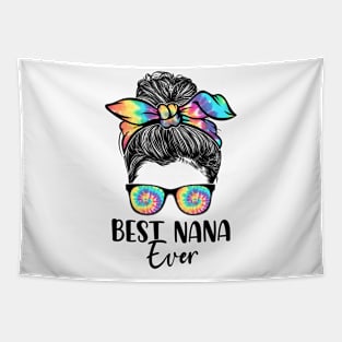 Best Nana Ever Tie Dye Messy Bun Bandana Mother's Day Tapestry