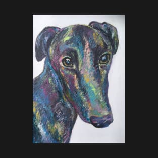 Colourful black greyhound lurcher T-Shirt