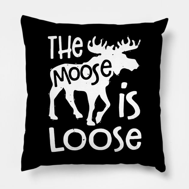 The Moose is Loose Pillow by ryanmatheroa