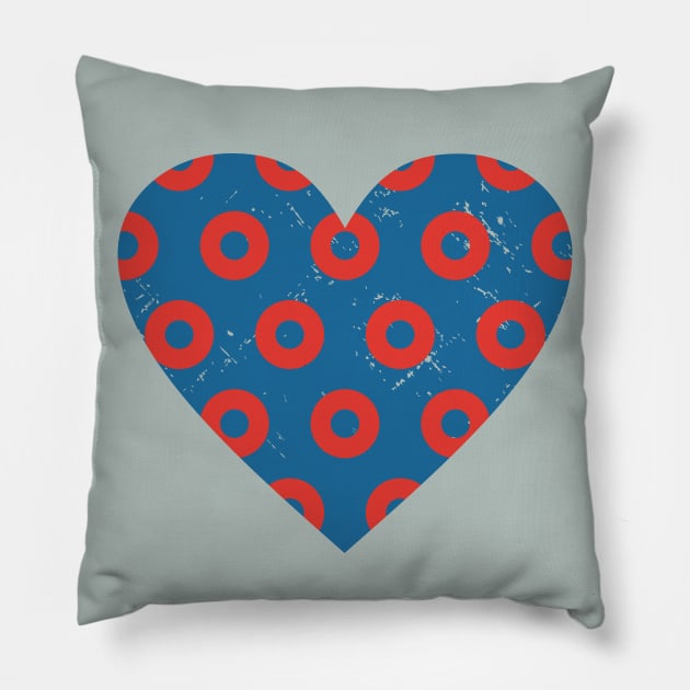 Phish Fishman Donut Heart Pillow by NeddyBetty