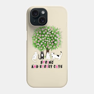 Spring And Street Cats - Cute And Floral Cat Lover Phone Case