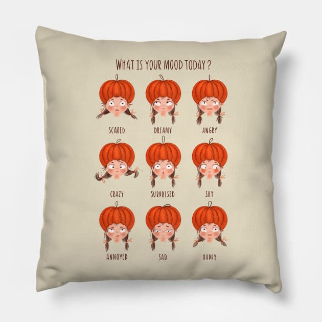 What is your mood today Pillow by Elena Amo